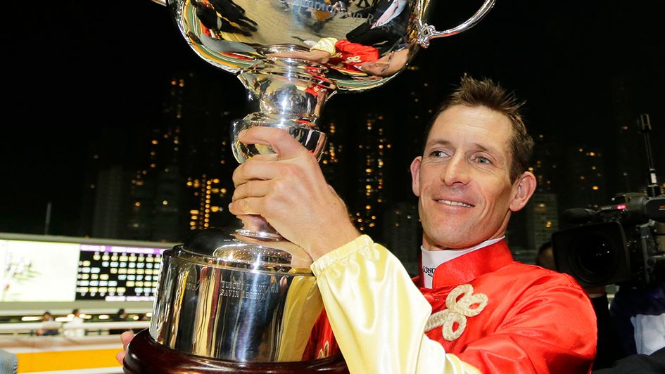 Hugh Bowman celebrates his 2016 IJC success