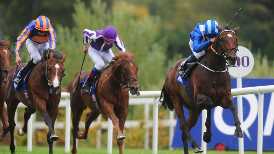 Madhmoon beating Broome at Leopardstown
