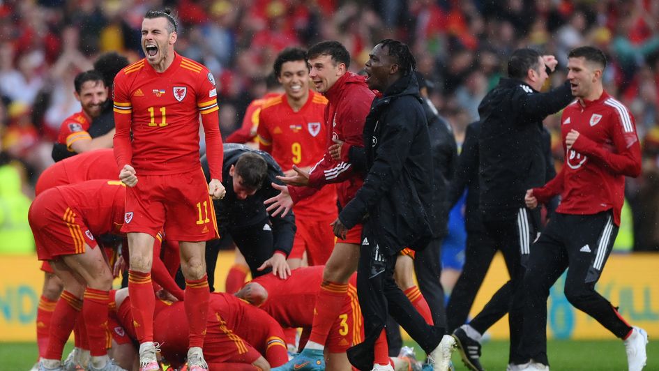 Gareth Bale and Wales celebrate qualifying for the World Cup