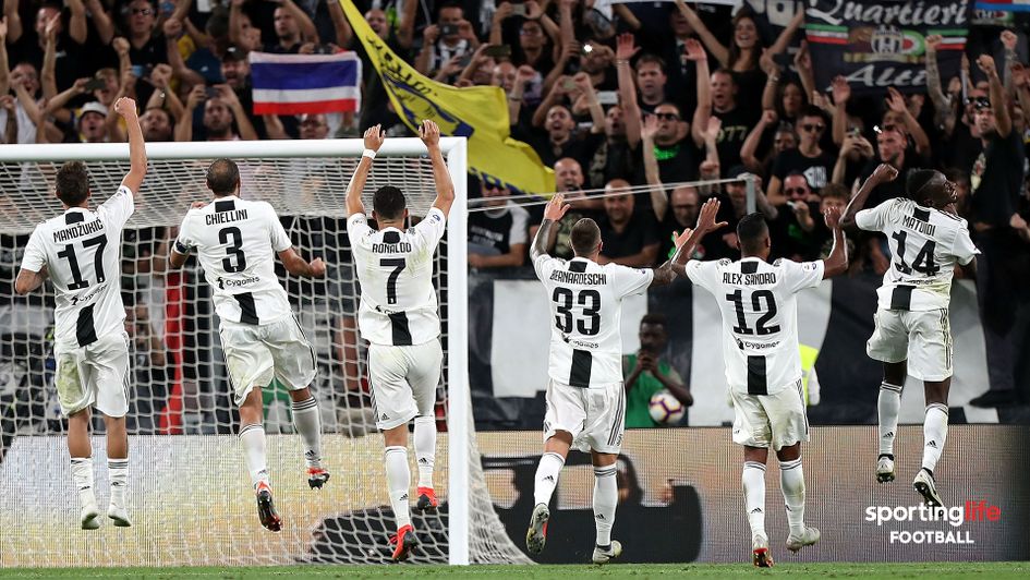 Juventus celebrate after victory over Napoli