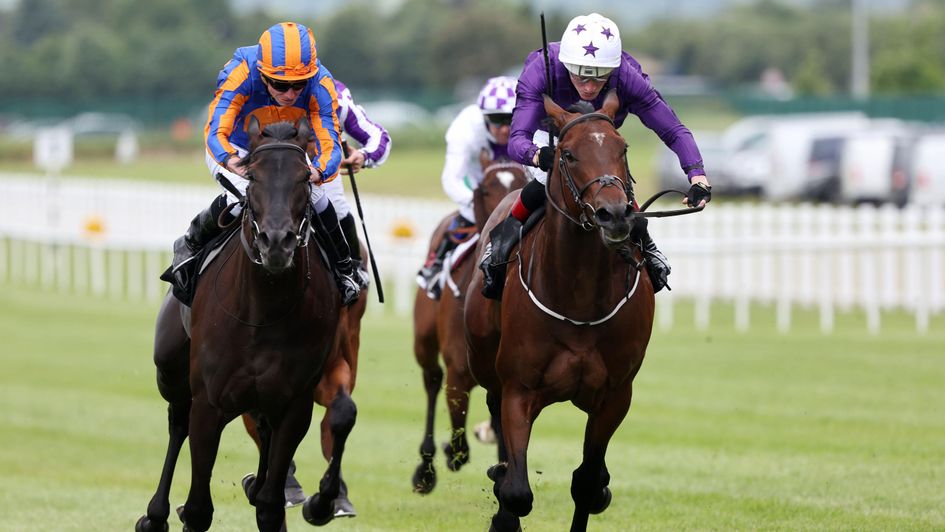 Arizona Blaze (right) wins at the Curragh