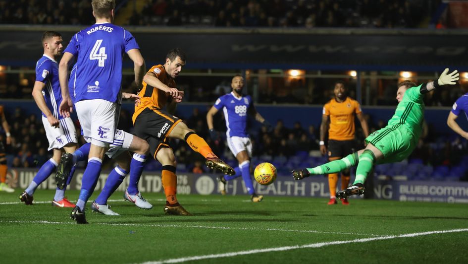 Leo Bonatini fires home from close range to make it 1-0 to Wolves