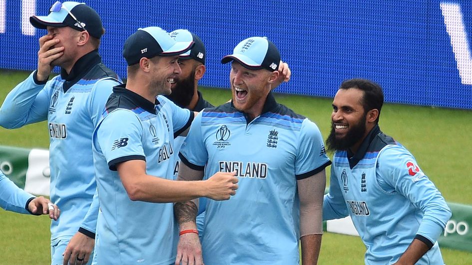 Ben Stokes celebrates a catch for England in the World Cup