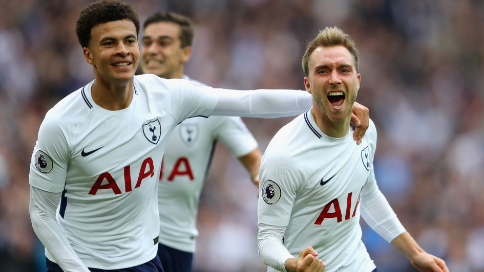 Christian Eriksen celebrates putting Spurs in front