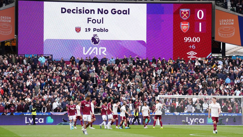 VAR disallowed West Ham's late equaliser against Arsenal