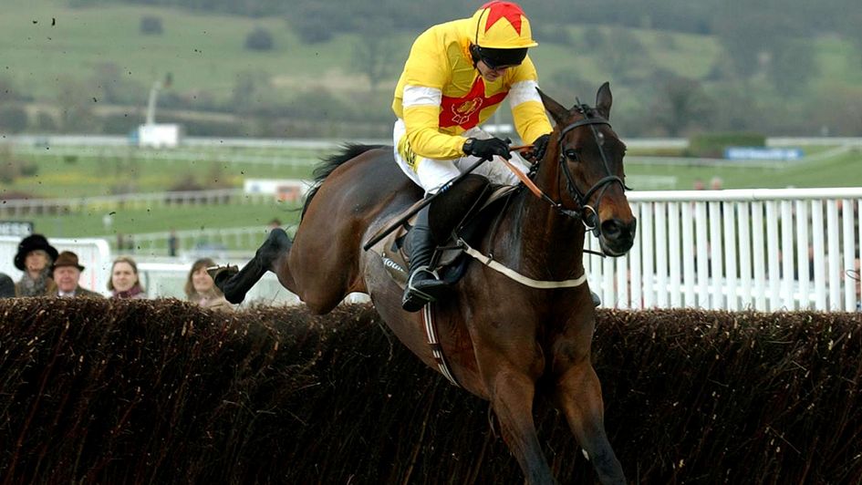 Azertyuiop ridden by jockey Ruby Walsh clears the last fence