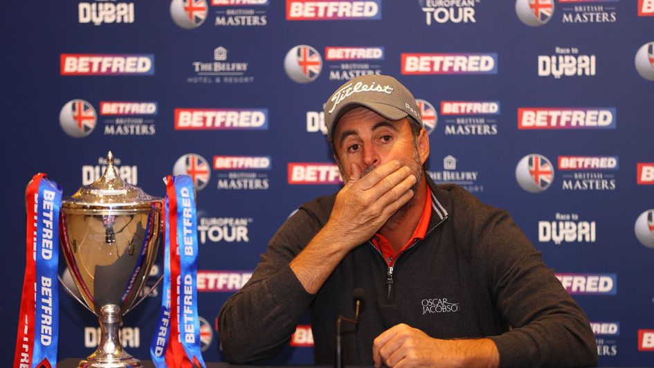 Richard Bland after his dramatic win at the Belfry