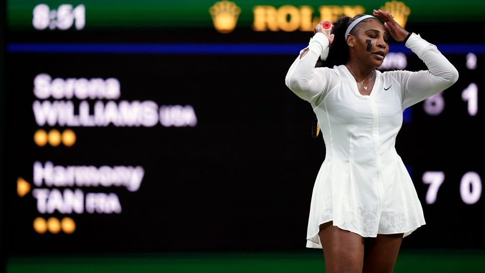 Serena Williams was beaten by Harmony Tan in the first round at Wimbledon.