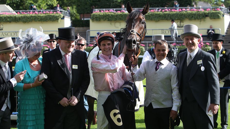 Berry pictured with winning connections after Domination's Ascot Stakes victory