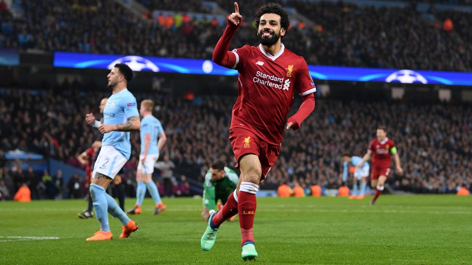 Mohamed Salah celebrates
