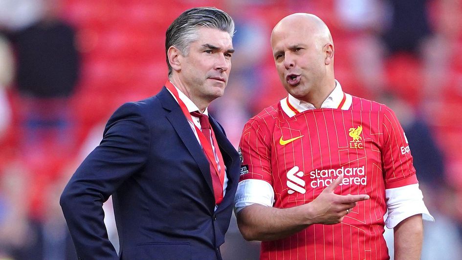 Liverpool manager Arne Slot (right) and sporting director Richard Hughes