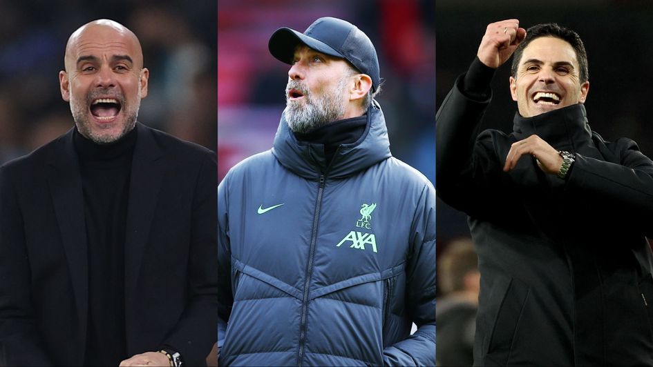 Pep Guardiola, Jurgen Klopp and Mikel Arteta