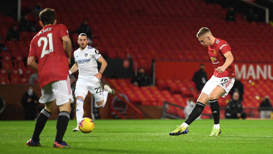 Scott McTominay scores his first goal against Leeds