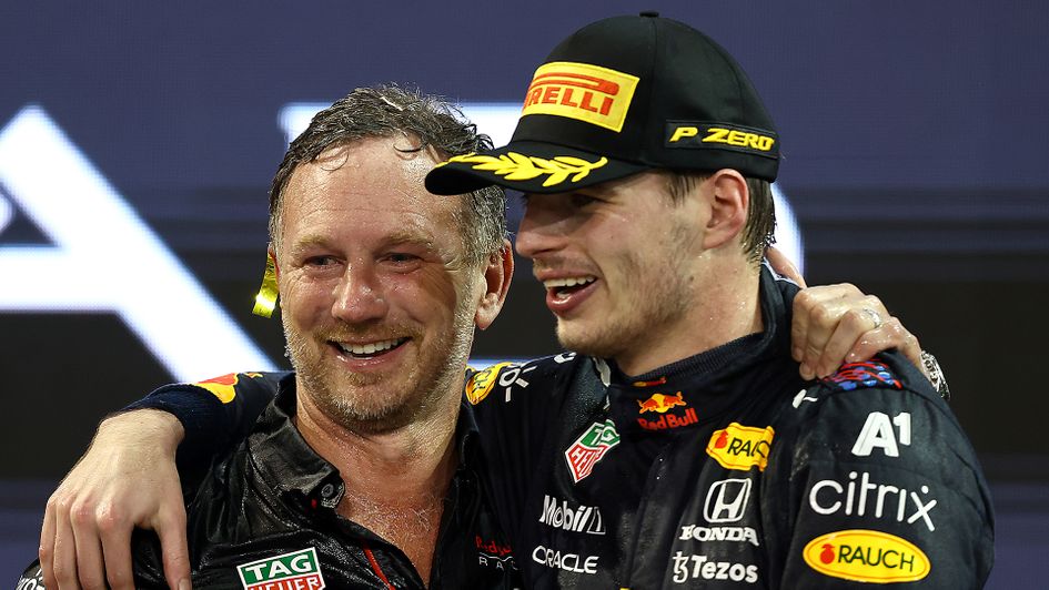 Max Verstappen and Christian Horner