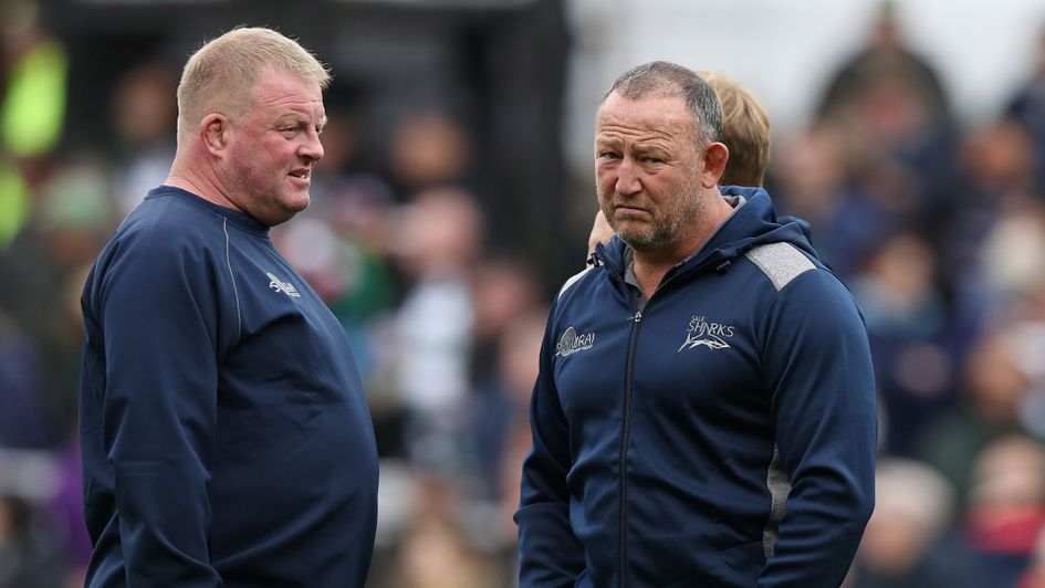 Sale forwards coach Dorian West, left, and director of rugby Steve Diamond have shaped Faf de Klerk into a world class talant