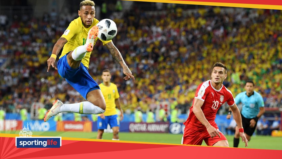 Neymar in action for Brazil against Serbia