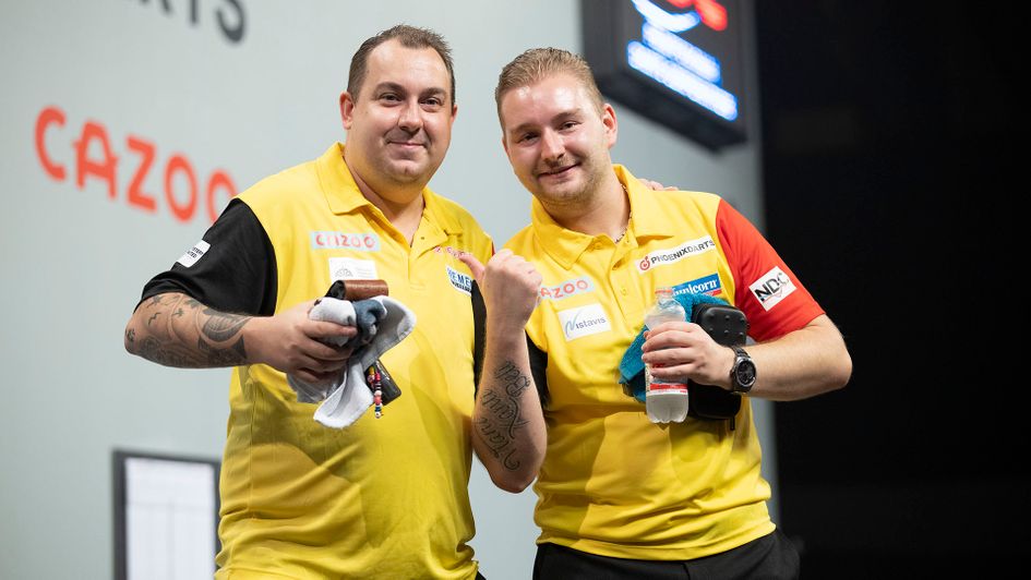 Kim Huybrechts and Dimitri Van den Bergh (Picture: Kais Bodensieck/PDC Europe)