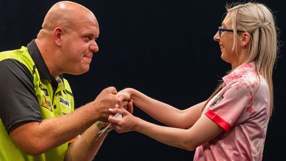 Michael van Gerwen and Fallon Sherrock (Picture: Mikal Schlosser/PDC)