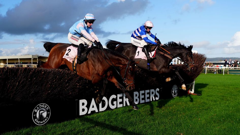 Blueking d'Oroux (right) wins at Wincanton