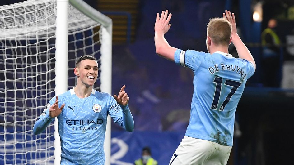 Phil Foden and Kevin De Bruyne celebrate