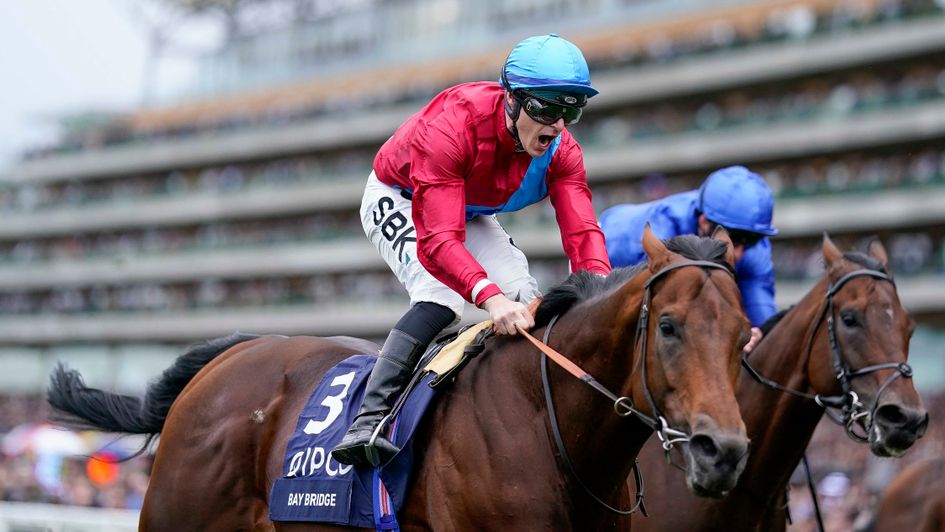 Richard Kingscote roars home Bay Bridge in the Champion Stakes