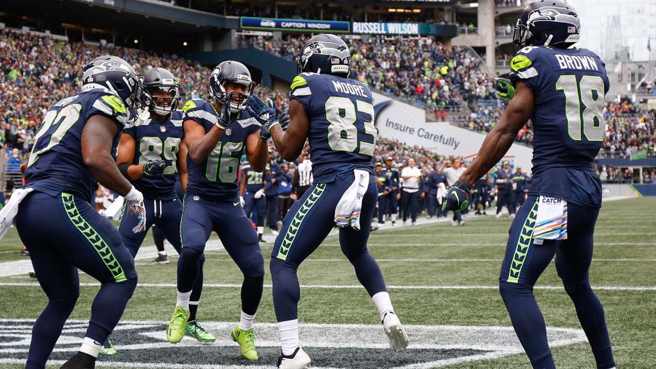 Seattle Seahawks celebrate a touchdown