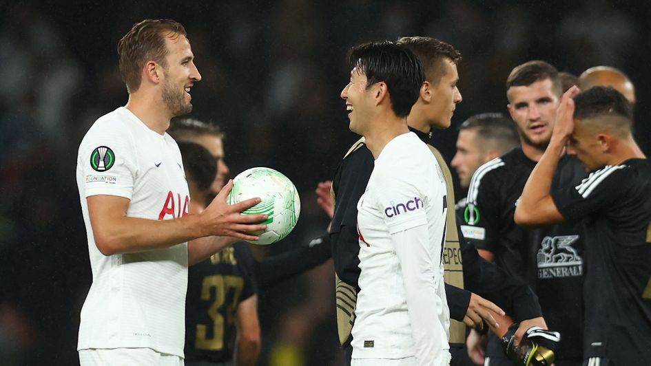 Harry Kane takes home the match ball after his hat-trick