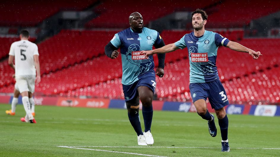 Joe Jacobson celebrates his goal against Oxford