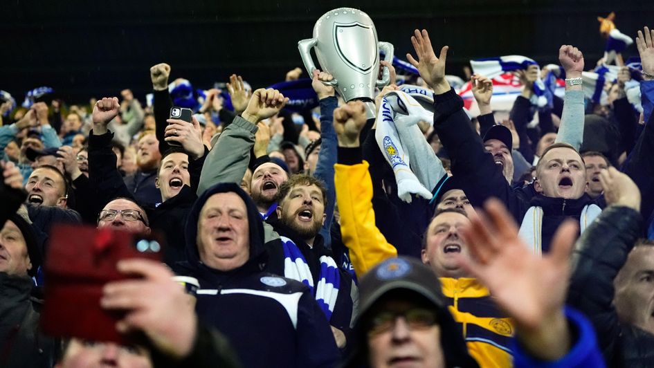 Leicester fans celebrate