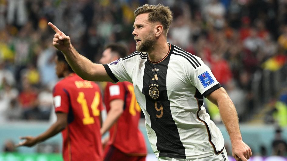 Niclas Füllkrug celebrates his goal against Spain