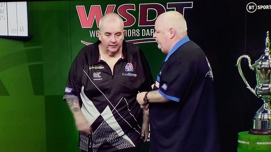 Phil Taylor was beaten by Robert Thornton