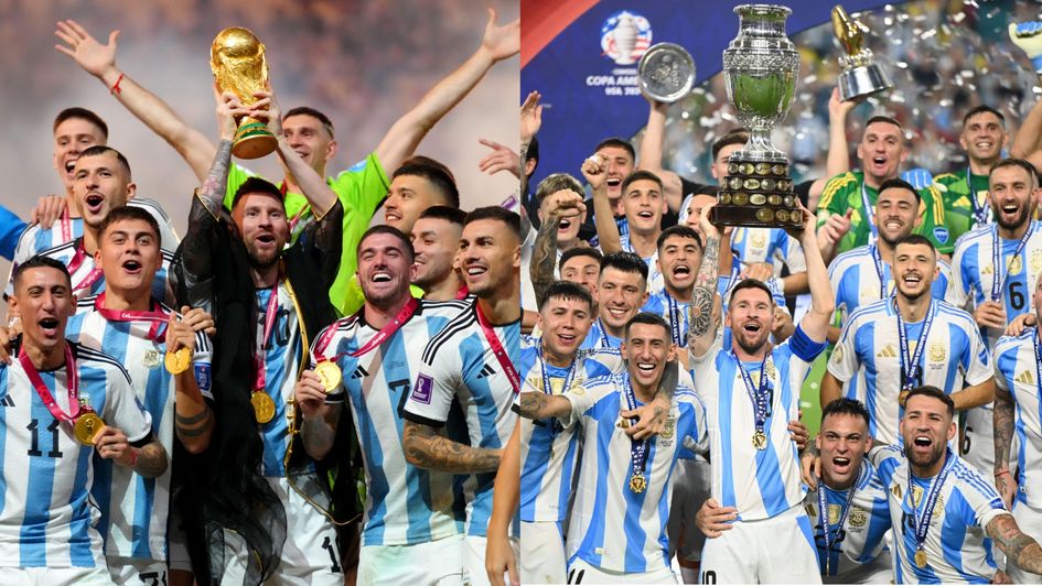 Argentina won the 2022 World Cup (left) and 2024 Copa America (right)