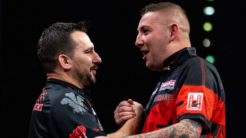 Jonny Clayton and Nathan Aspinall (Picture: PDC)