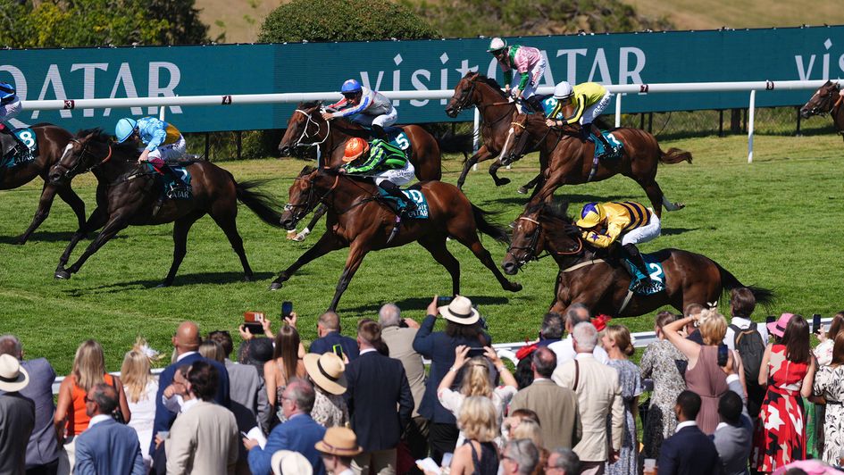 American Affair (near side) wins a tight finish to the King George Qatar Stakes
