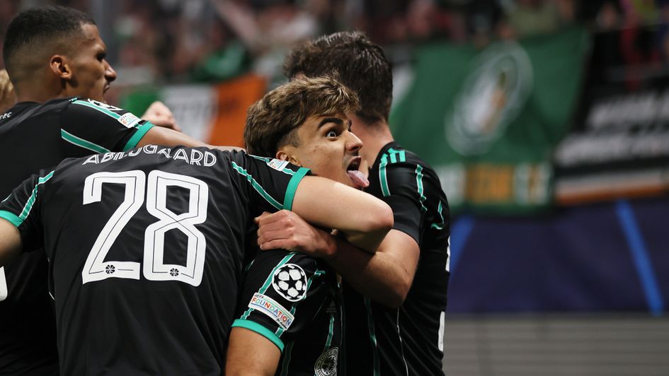 Jota celebrates a goal for Celtic