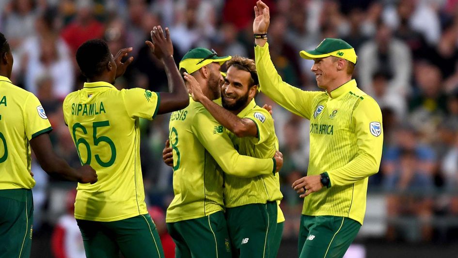 Imran Tahir and South Africa celebrate
