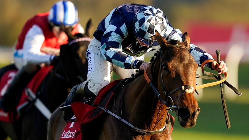 Thomas Darby comes home in front at Newbury