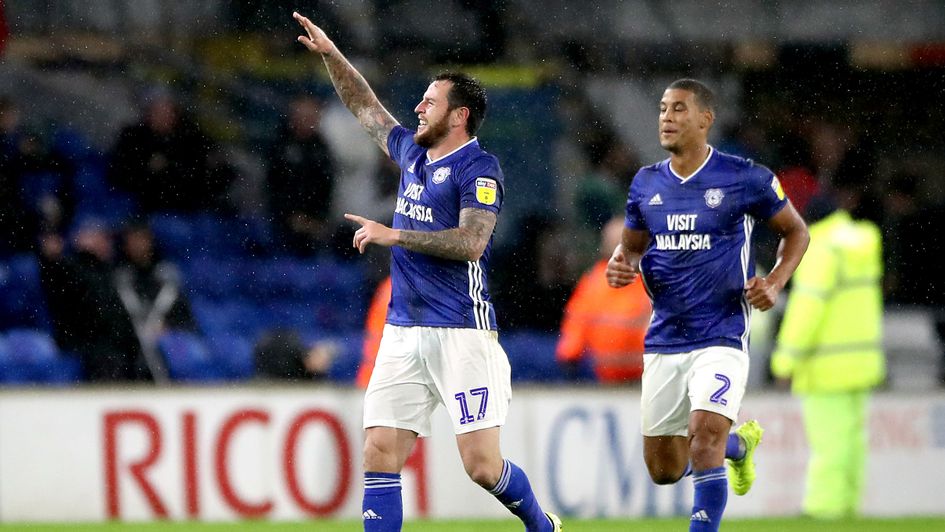 Lee Tomlin: Cardiff City forward celebrates his strike against Sheffield Wednesday