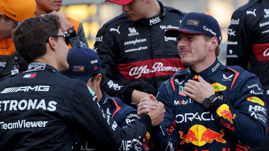 George Russell and Max Verstappen