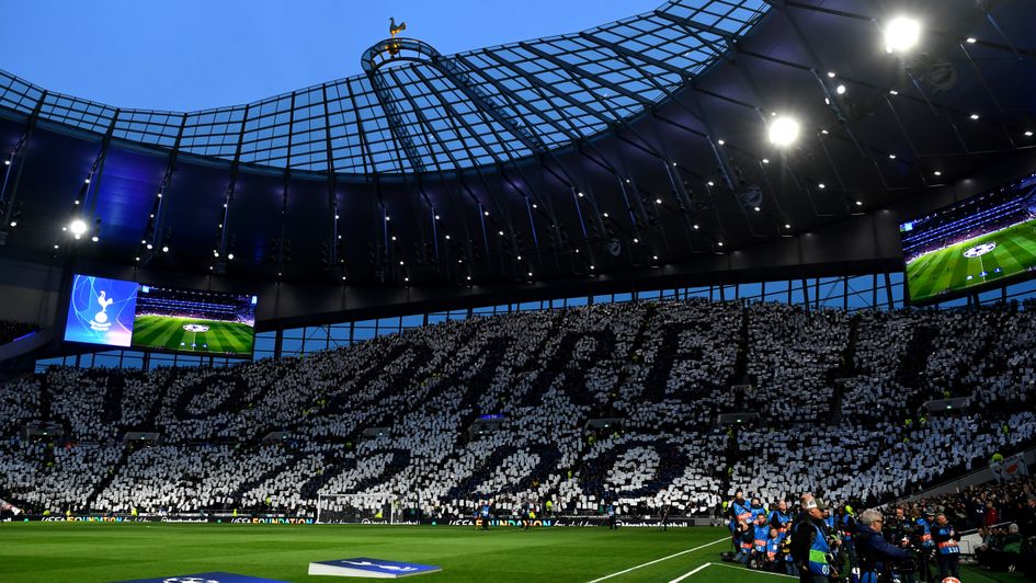 Tottenham fans' tifo display ahead of the Champions League clash with Manchester City