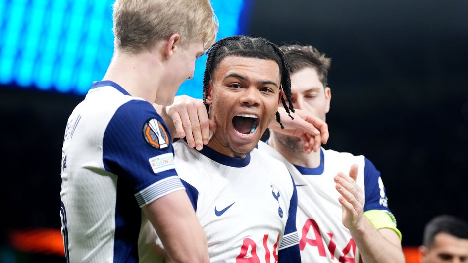 Tottenham Hotspur's Dane Scarlett celebrates scoring their side's first goal of the game the UEFA Champions League, league stage match at the Tottenham Hotpsur Stadium, London