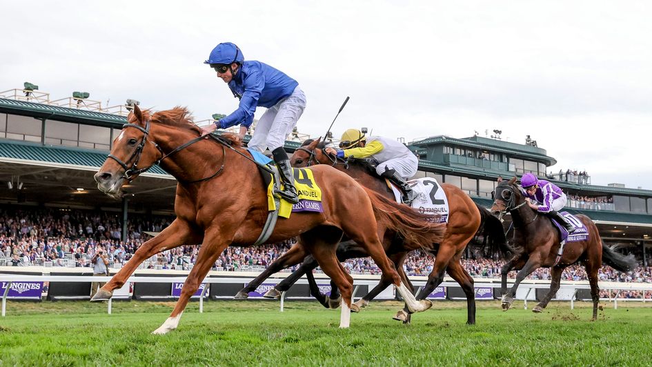 Modern Games wins the Mile (image courtesy of Breeders' Cup)