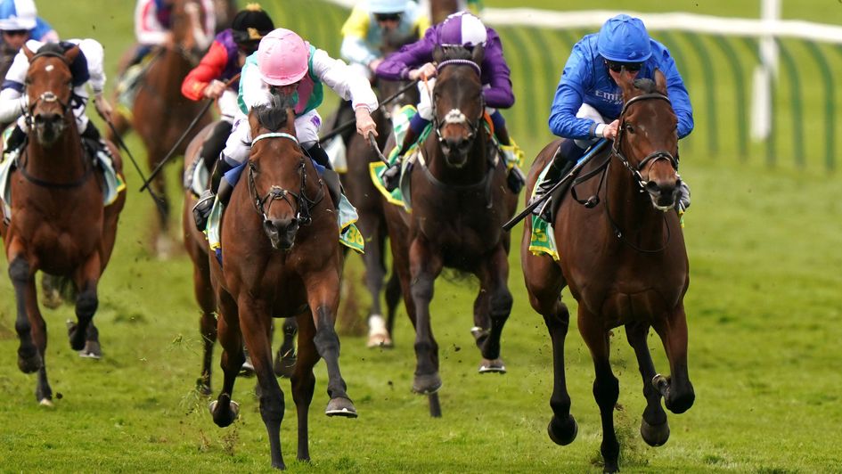 First Conquest (right) wins the Wood Ditton