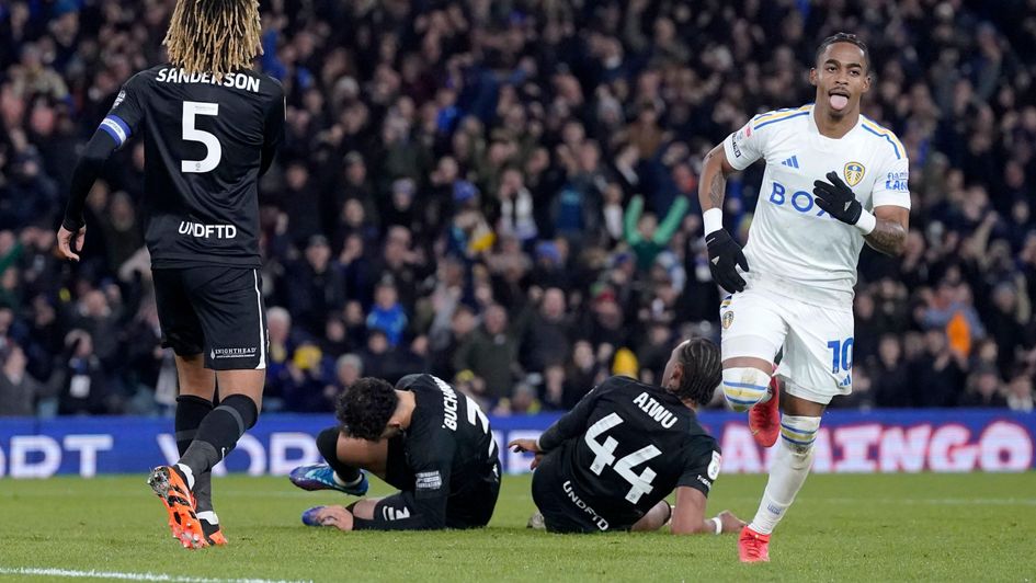 Crysencio Summerville celebrates a goal