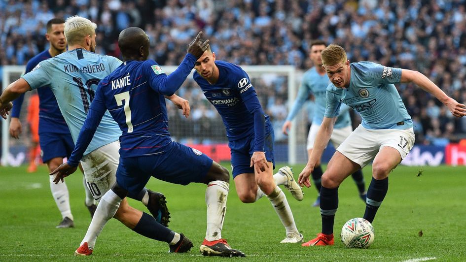 Action from Chelsea v Man City in the 2019 Carabao Cup final