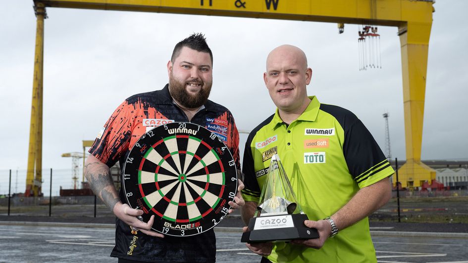 Michael Smith and Michael van Gerwen (Picture: Michael Cooper/PDC)