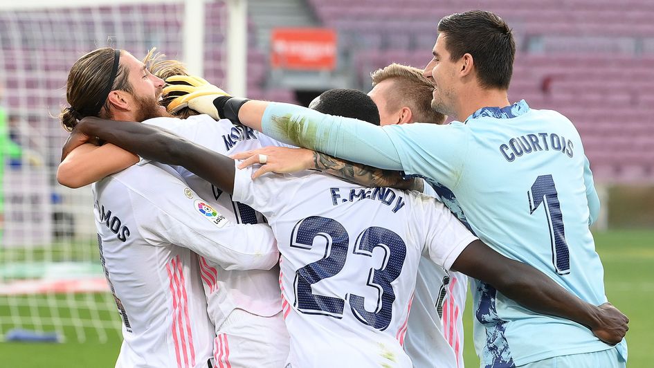 Real Madrid celebrate El Clasico victory over Barcelona