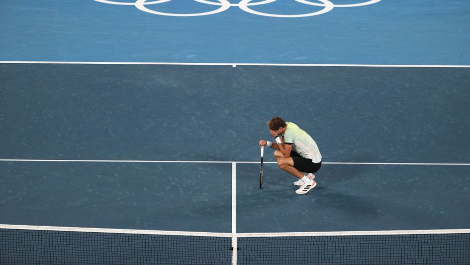An emotional Alex Zverev after his comeback victory over Novak Djokovic