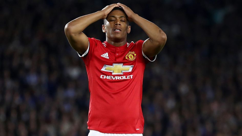Anthony Martial shows his frustration