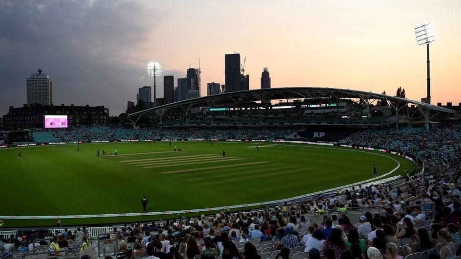 The crowd for Oval Invincibles v Manchester Originals at The Kia Oval